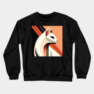 Art Deco Cat Portrait: Vintage Glamour Meets Feline Elegance Crewneck Sweatshirt